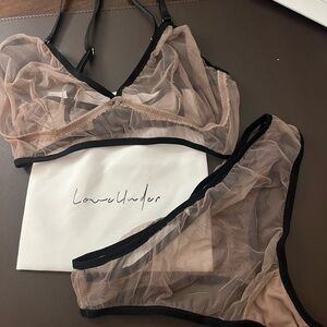 Sheer Black and Tan Lingerie Set